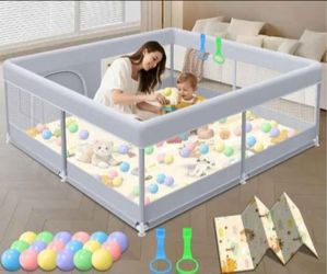 Xvishx Baby Playpen with Mat, 50x50 Inch
