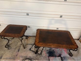 Metal Rectangular End Table & Square Side Table.