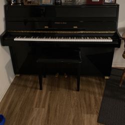 Piano Great Sell 1000 Black Schafer & Son Needs Tuning And Fix Sustain Either Than That Great Condition 