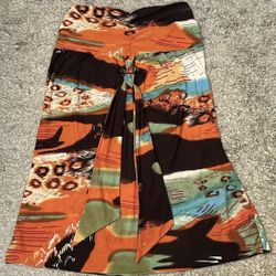 Multicolored Women’s L Stretch Silk/Polyester Neck Strap Bathing Suit Cover-Up 