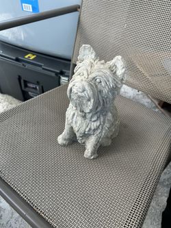 10 Inch Tall White Terrier Garden Dig Statue