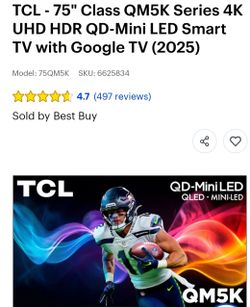 75 inch  TCL QLED TV