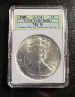 1986 Silver Eagle Ms70 Graded