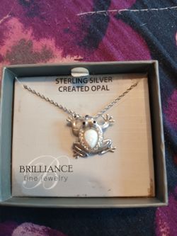 Sterling Silver Frog Necklace new