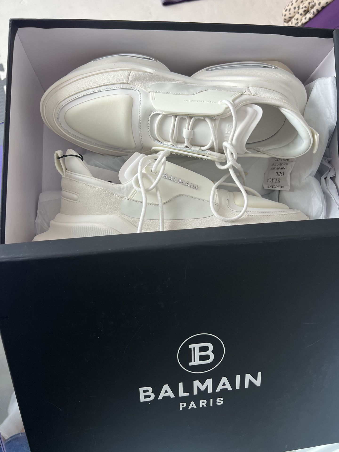 Balmain B Low Shoes Leather, Neoprone, and Suede
