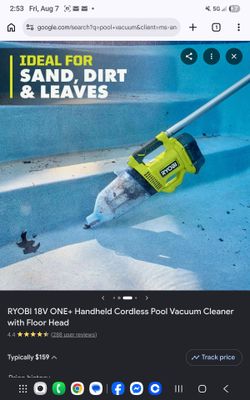 Ryobi pool vacuum only used a handful of times
