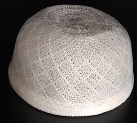 3 Pice $9.99, Muslim Prayer Cap, White 3 sizes S/M/L, Muslim Prayer Headware Hat Men Islam Skull Cap