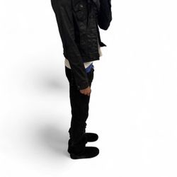 Black waxed jean jacket