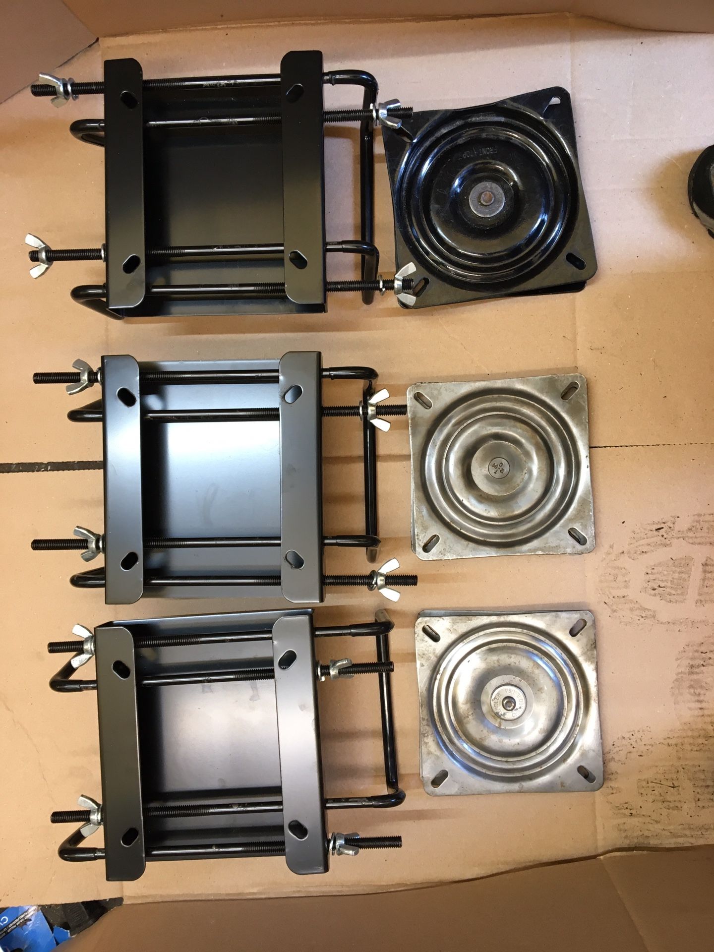 3 Boat seat brackets, clamps with swivels. pending for Sale in