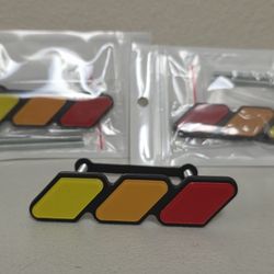 🔥 Tri-Color Toyota Grille Badge – Red/Orange/Yellow Racing Style Emblem 🔥