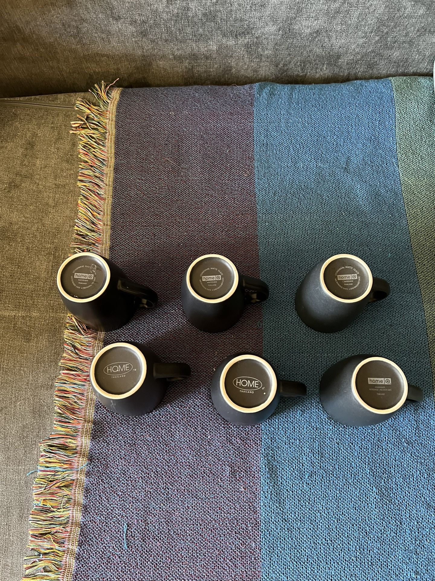 6 Tea Cups Coffee Mugs Cup Red And Black Asian Style