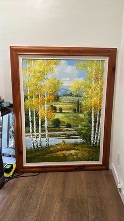 Large Framed Oil Painting Autumn Landscape