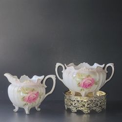 Antique RS PRUSSIA Creamer & Sugar Bowl (No Lid)