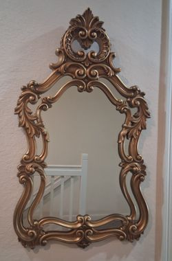 Mid-century Modern Rococo Large Gold Wall Mirror