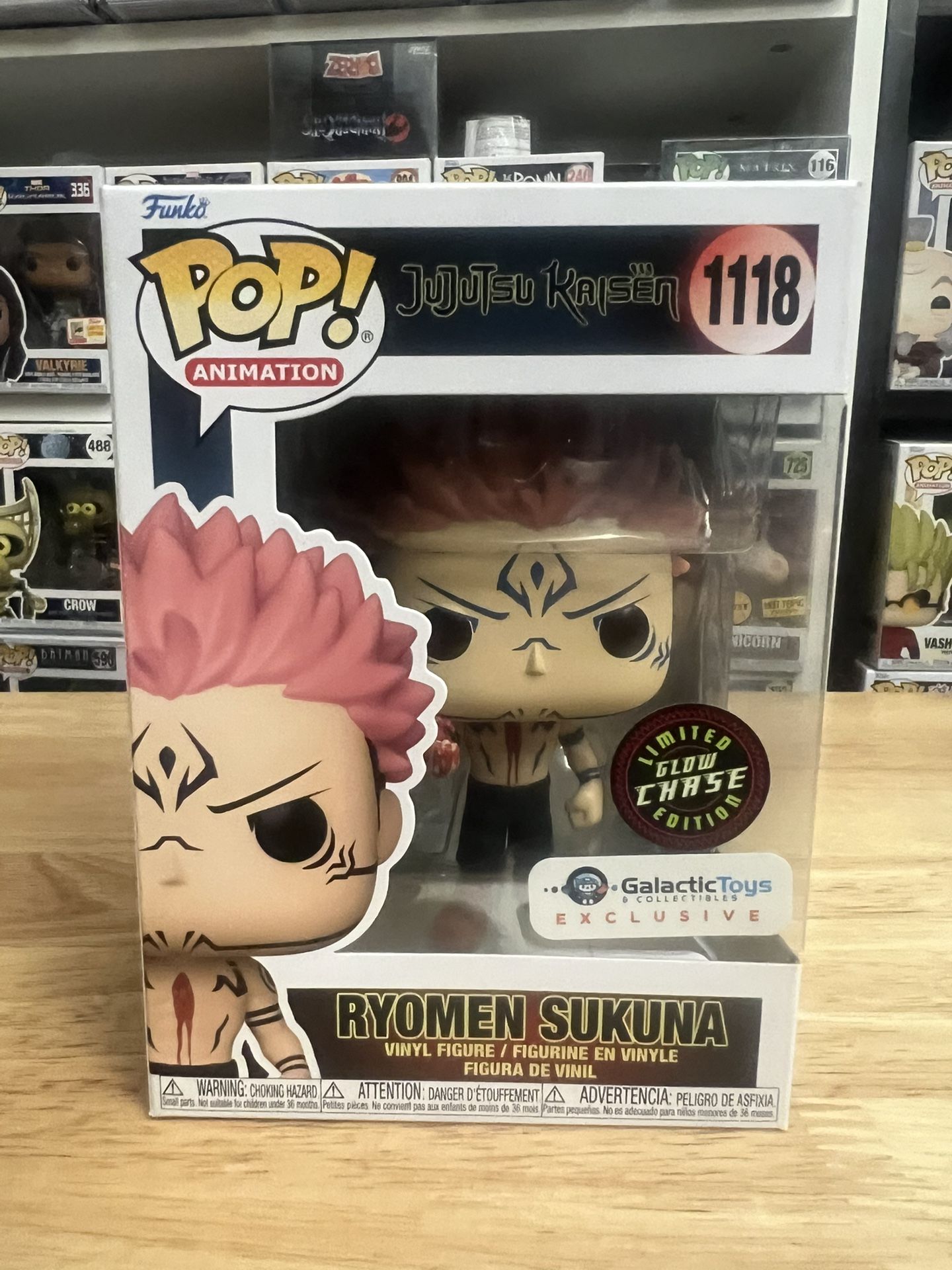 VAULTED EXC LE GLOW CHASE Ryomen Sukuna Funko Pop #1118 Jujutsu Kaisen Galactic