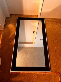 Large Rectangular Wall Mirror Black Frame