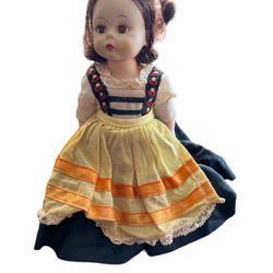 Vintage Madame Alexander Doll 8" Greece #565 International Series.  Missing bonnet and socks.  B17 