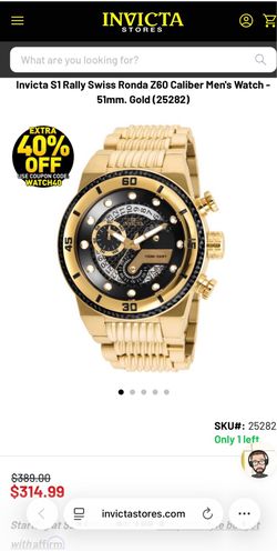 Invicta S1Rally Swiss Ronda z 60 caliber Men watch 51mm Gold (25282)