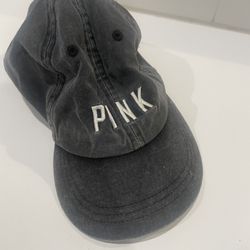 Victoria Secret Pink Logo Gray Adjustable Baseball Cap