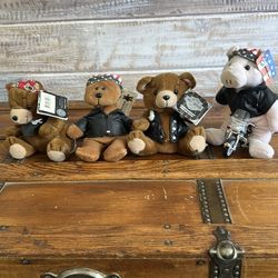 Vintage Harley Davidson Stuffed animals set of 4