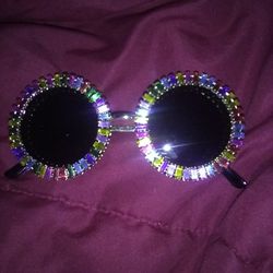 Retro Multi Color Stone Sunglasses 