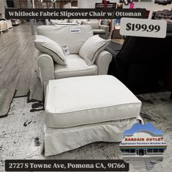 Whitlocke Fabric Slipcover Chair And Ottoman 