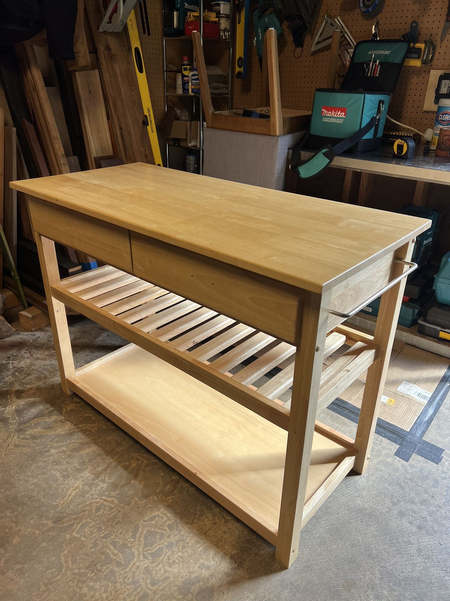 Butcher Block Table/Organizer
