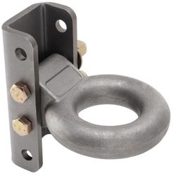 Racewill Pintle Hitch Lunette Eye Ring With Adjustable Channel Mount Bracket, 3 Inch I.D, Heavy Duty Raw Steel, Rated Towing Weight 12000 Lbs