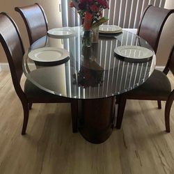 Glass Kitchen Table with Chairs