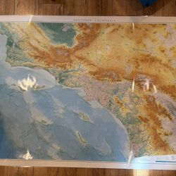 Raven Maps Southern California Waterways Laminated lithograph 39” x 63”