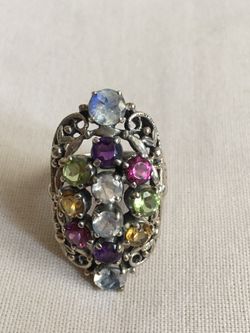 NEW NICKY BUTLER MULTI GEMSTONES Sterling Silver Ring - Size 6