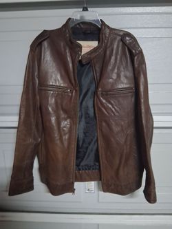 Brown Leather Troy Lee Jacket Size L