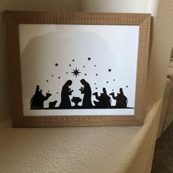 Silhouette 8 x 10 of nativity scene