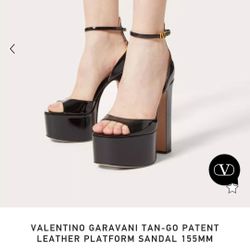 Woman Valentino Garavani Tan Go Patent Leather Platform Pump