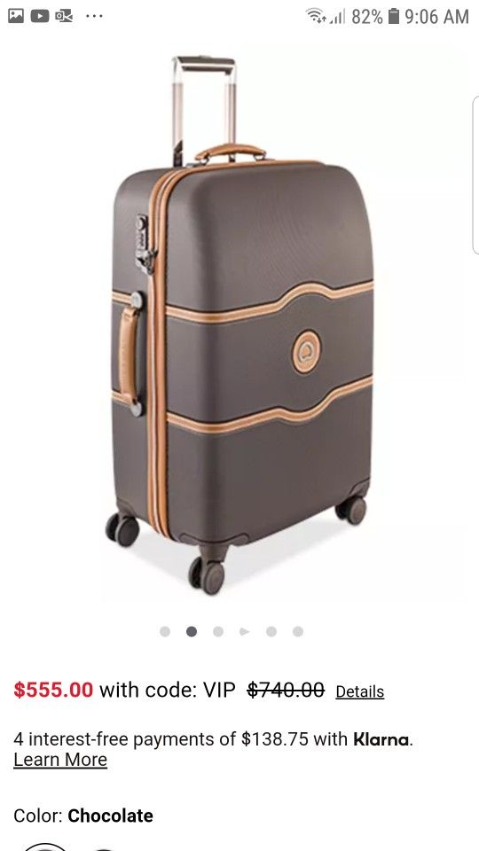 29" Delsey Paris Deluxe Hardside Spinner Luggage W/ Brake