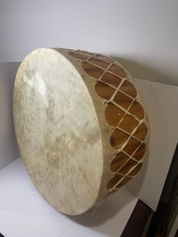 Authentic Native American Ceremonial PowWow Drum 31” D x 12” H