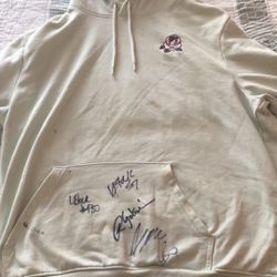 signed sweatshirt from famous rally drivers