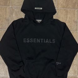 Unworn Black Essentials Hoodie, Size Medium