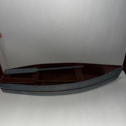 Wooden boat with Wooden fish decoration 