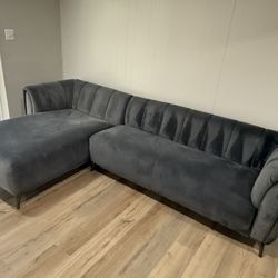 Blue Suede Couch
