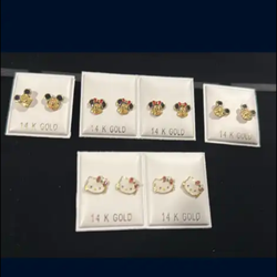 14K Gold Character Earrings