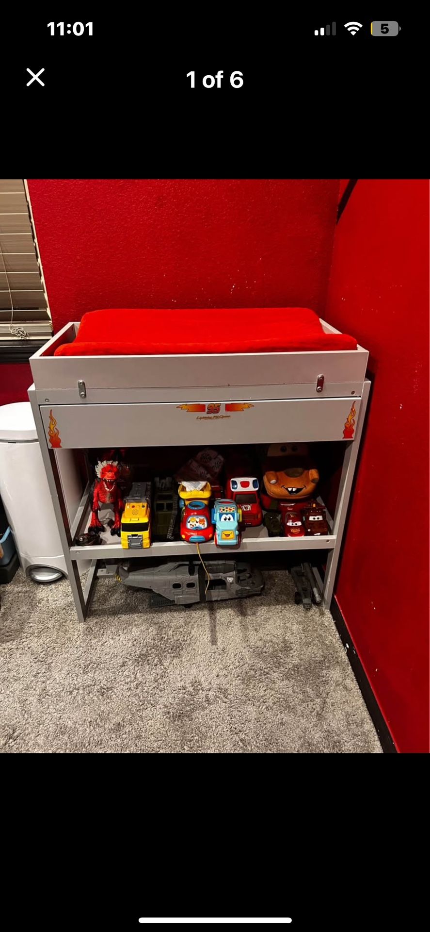 Dream On Me Arlo Changing Table And Baby Trash-Bin.
