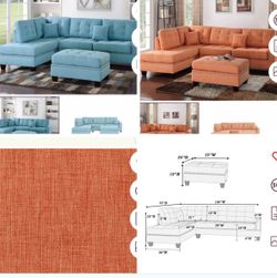 Sectional with Ottoman set