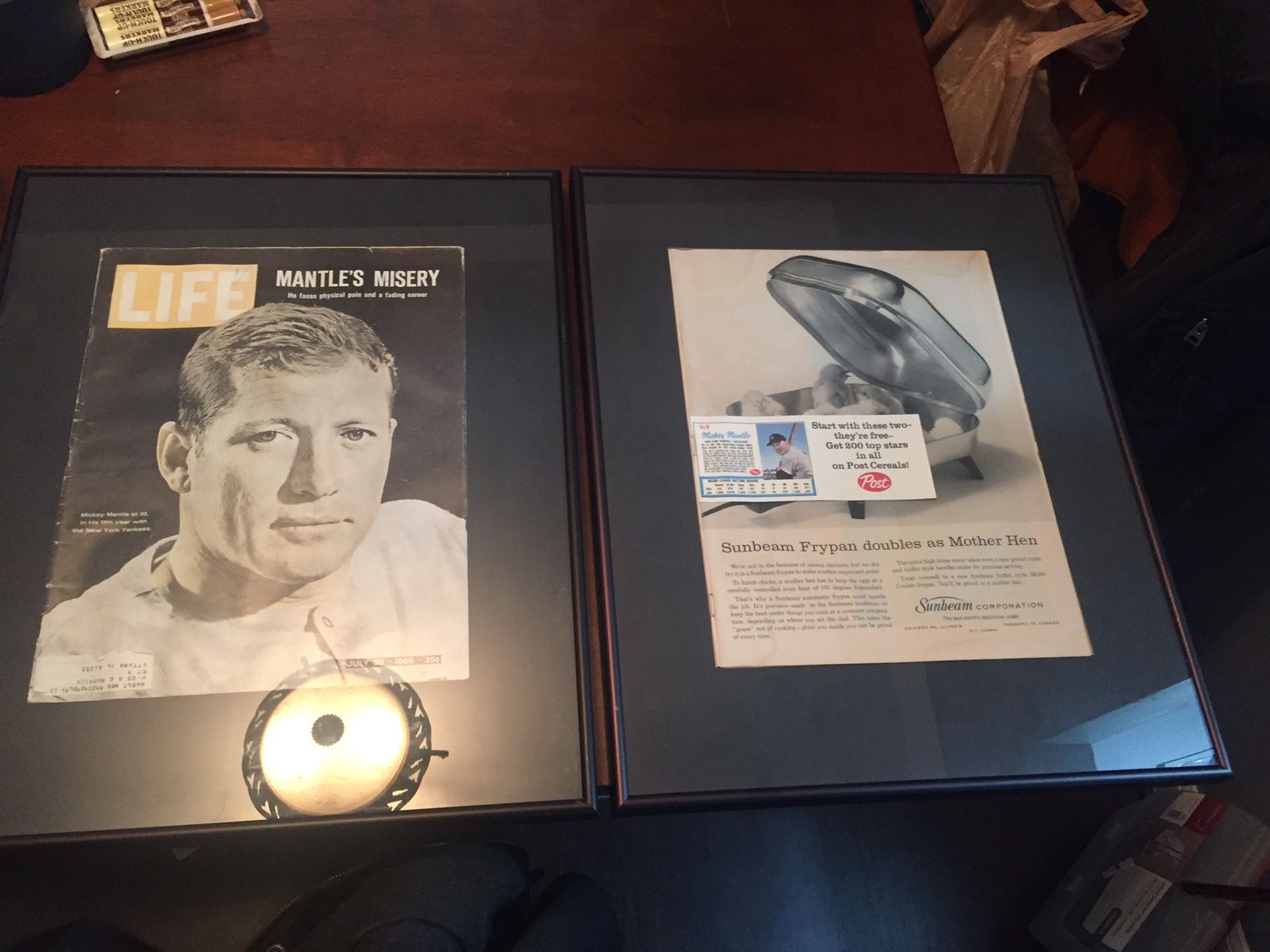Beautiful framed Mickey Mantle TIME magazines
