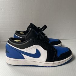 Air Jordan 1 Low White/Royal Blue-Black-white size 9.5 Mens 