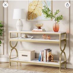 White & Gold Console table 