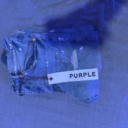 Light blue Ripped Purple Jeans (Size 30   32) 