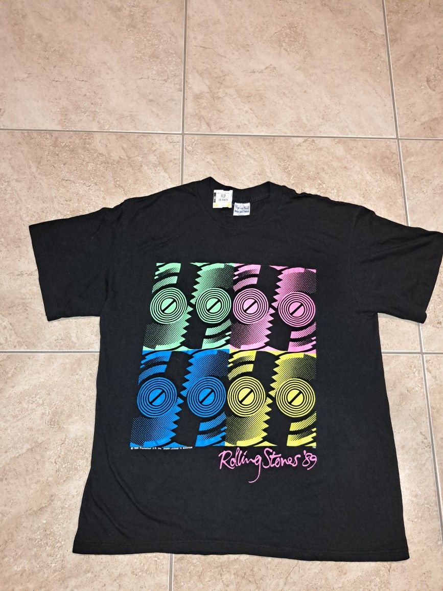 True Authentic Vintage T shirt Rolling Stones '89 Steel Wheels Tour Mick Jagger