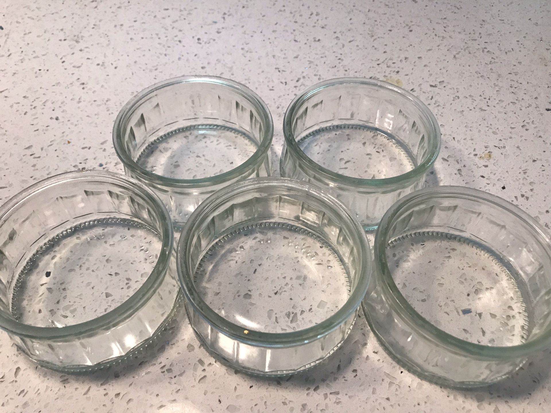 Glass candle holders (set of 5)