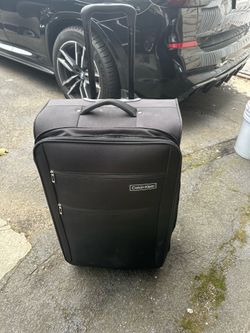 calvin klein checked luggage